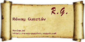 Révay Gusztáv névjegykártya
